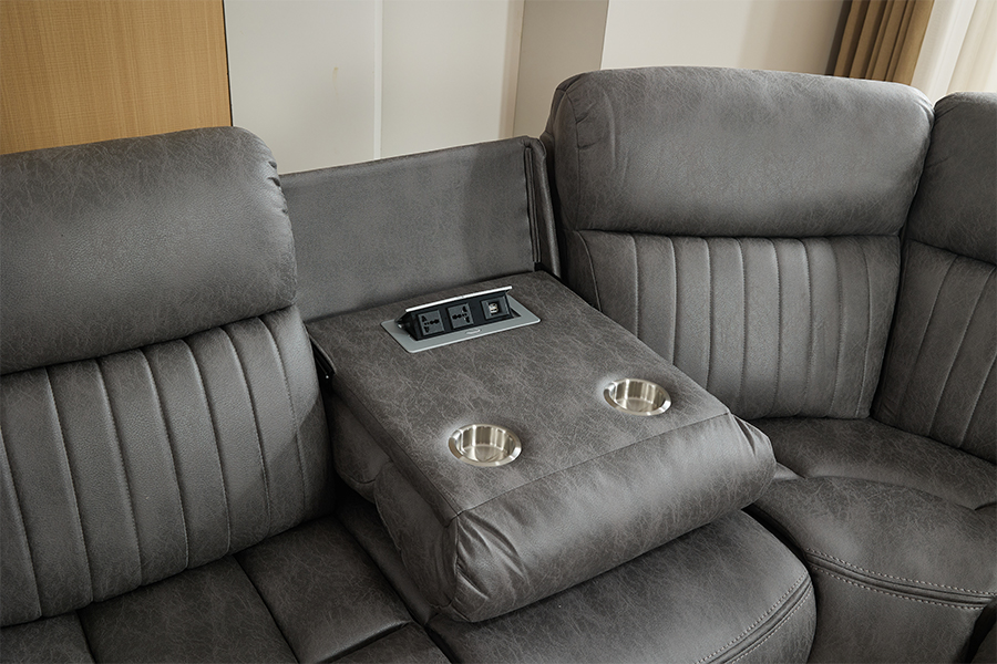 RC-7756 Obývací pokoj Power Reclining sekční pohovka s neviditelnou nabíjecí zásuvkou