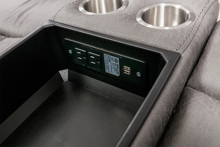 RC-7756 Polyester Tech Fabric Manual Lehning Loveseat s konzolí