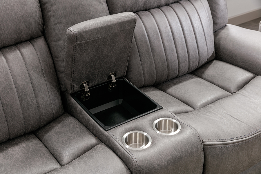 RC-7756 Polyester Tech Fabric Manual Lehning Loveseat s konzolí