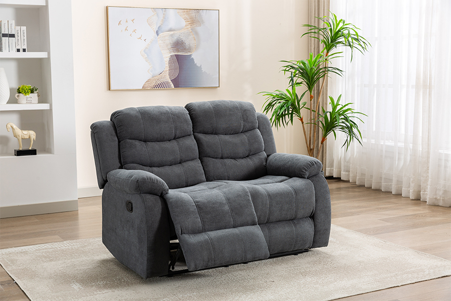 RC-9006 Polyester Fabric Manual Lehning Loveseat s polstrovanými polštáři na polštáře