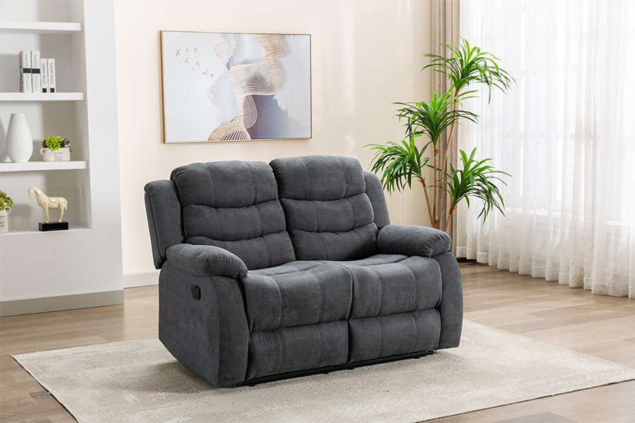 RC-9006 Polyester Fabric Manual Lehning Loveseat s polstrovanými polštáři na polštáře